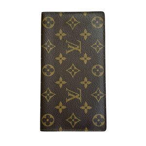 Louis Vuitton Monogram Long Wallet Card Holder 871ET Brown With COA